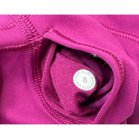 LULULEMON Align High Rise 6” Biker Shorts Magenta Purple Size 8 RARE COLOR - Picture 10 of 10
